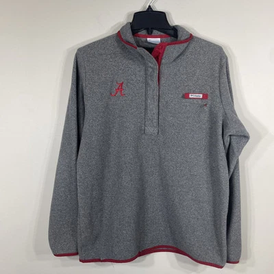 Chaqueta polar Alabama XL para hombre Columbia cuarto botón a presión bolsillo en el pecho gris rojo Foto 1 de 4