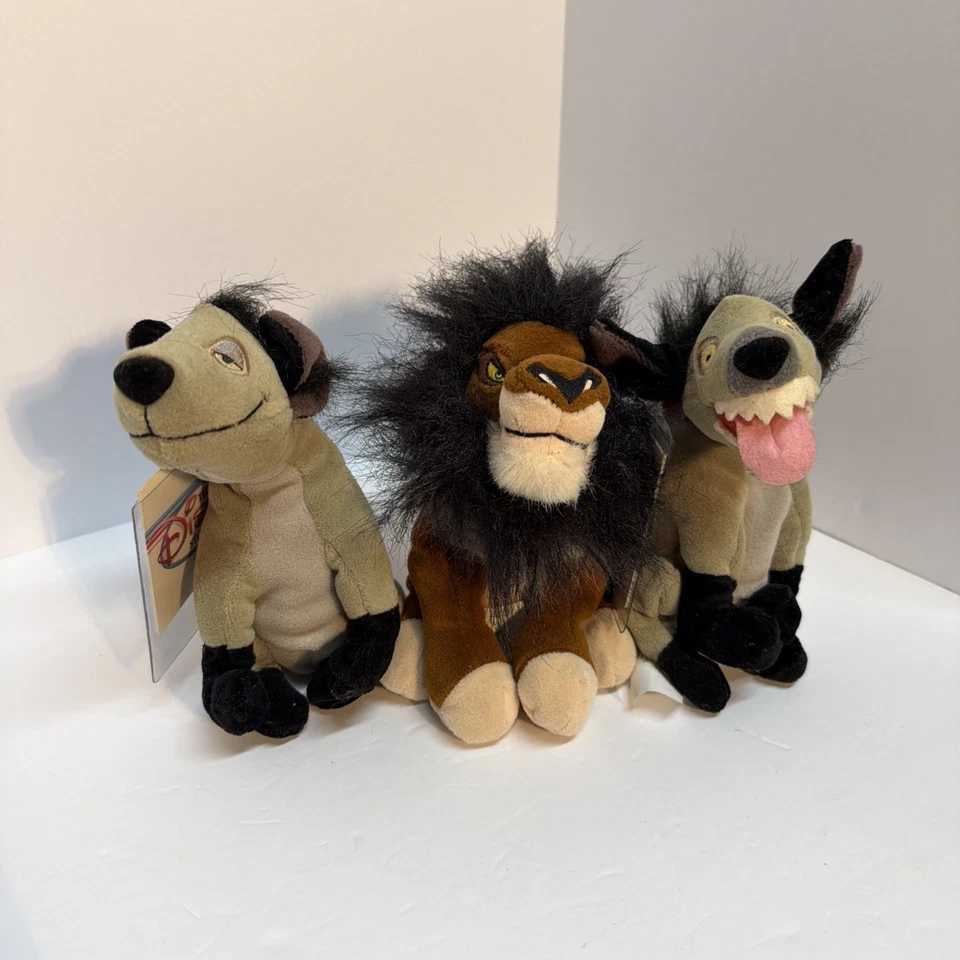 Disney Store Scar, Shenzi And Ed The Lion King Bean Bag Plush VINTAGE NWT - Image 1 of 4