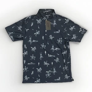 Bad Birdie Men’s Core Polo Yeehaw Dark Navy, Large, BBMP001-584A, Golf, New - Picture 1 of 7