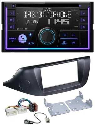 JVC MP3 USB 2DIN DAB Bluetooth CD Autoradio für Kia Ceed (ab 12) schwarz - Bild 1 von 4