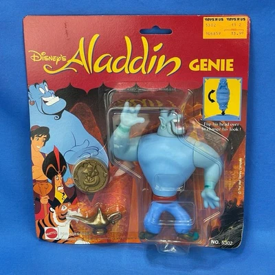 Figura de acción cabeza reversible Aladdin Genie de Disney - Mattel 1992 - nueva, sellada Foto 1 de 4
