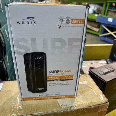 ARRIS (SBG10) - Cable Modem Router Combo -DOCSIS 3.0 16 x 4 Gigabit & AC1600WiFi - Image 1 of 2