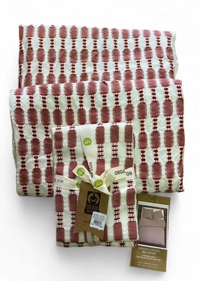 3 piezas West Elm Midcentury Escalera Jacquard Algodón Orgánico EURO Sham SET - Nuevo Foto 1 de 4