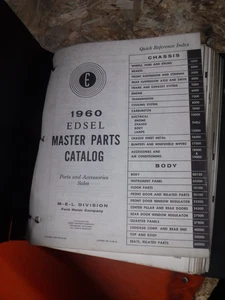 1960 EDSEL ALL MODELS ORIGINAL FACTORY MASTER CHASSIS & BODY PARTS LIST CATALOG - Picture 1 of 9