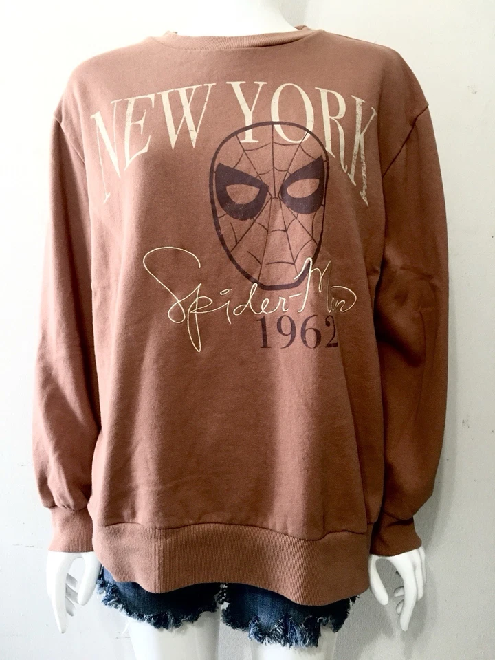 Marvel New York Spider-Man 1962 Pullover Sweater Apricot/Brn Medium - Image 1 of 4
