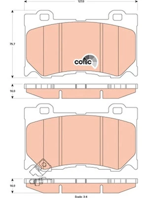 TRW Brake Pads fits Nissan Skyline 3.5 V36 350GT (PV36) (GDB3505) - image 1 of 4
