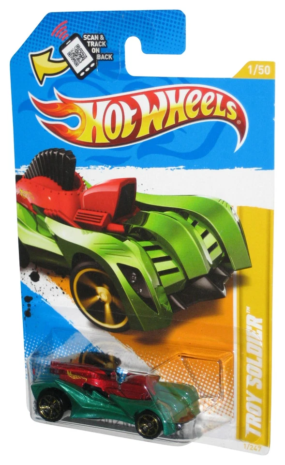 Hot Wheels 2012 New Models 1/50 Green Troy Soldier Toy Car 1/247 - Image 1 of 1
