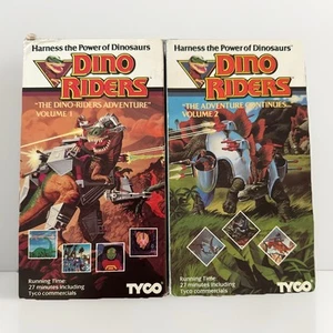 ** DINO-RIDERS ** Vol. 1 & 2 Adventures & Continues (1987/88) Tyco ~~2 VHS LOT~~ - Picture 1 of 13