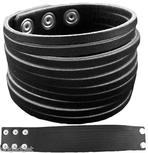 LEATHER CUT WRISTBAND LEATHER STRIPES CARVINGS 3.8 518/1 - Picture 1 of 1