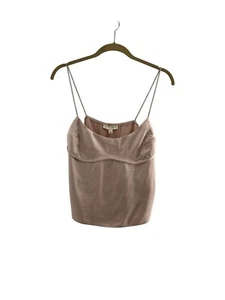 Thirty Thirty Top L Blush Pink Satin Camisole Adjustable Metallic Strap Y2K a - Picture 1 of 7