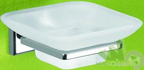 PORTASAPONE PORTASAPONETTE CROMATO VETRO SATINATO 10x12,5x5CM GEDY COLORADO - Immagine 1 di 1