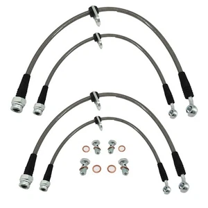 Kit de línea de freno delantero y trasero de acero inoxidable para 92-95 Honda Civic con disco trasero EG - Imagen 1 de 3