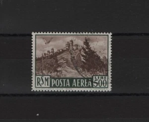 SAN MARINO - 1951 posta aerea, Veduta, 500 L. verde scuro e bruno - (5758) - Foto 1 di 1