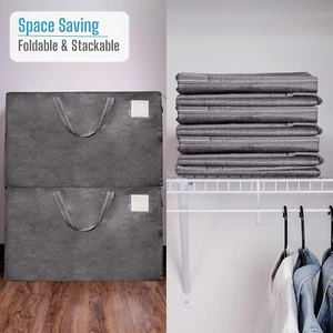  8 Pack Storage Bags, Alternative to Moving Boxes, with Clothing Zipper - Picture 1 of 7
