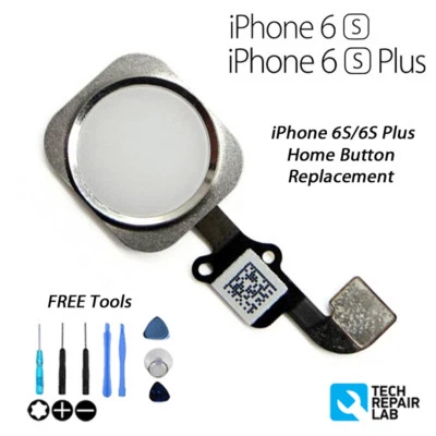 iPhone 6S Complete Home Button Replacement with Gasket & Tools Silver/White - Image 1 of 3