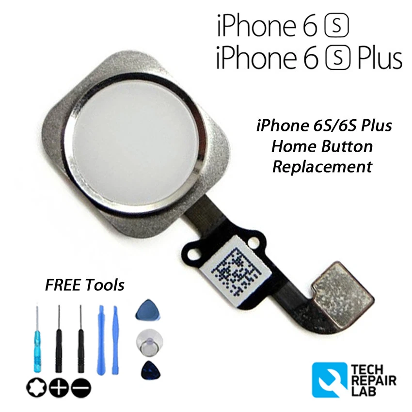 iPhone 6S Complete Home Button Replacement with Gasket & Tools Silver/White - Image 1 of 3