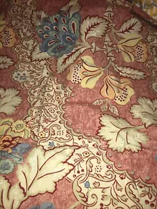 Pottery Barn Red Sage Green Jacobean Floral Standard Pillow Shams Set Of 3 EUC - Picture 1 of 6