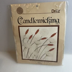 Dritz Candlewicking Kit 9023 Cattails and Queen Annes Lace 12x12 inches vintage - Picture 1 of 4
