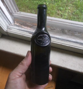 BOTELLA NEGRA BERTIN & PERRIER HUILE D'OLIVE (ACEITE DE OLIVA) BURDEOS SELLO CRUDO EMB - Imagen 1 de 7