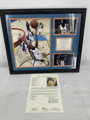 James Harden Autographed Framed Photo Oklahoma Thunder JSA Certified - Image 1 of 4