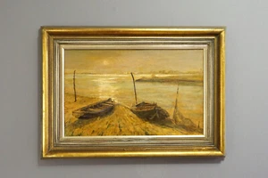 Ölgemälde Erich Freiherr von Perfall, Düsseldorf Rhein Bild signiert * 1882-1961 - Bild 1 von 10