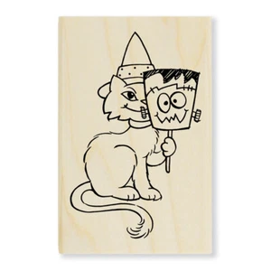 SELLOS DE GOMA FRANKENCAT HALLOWEEN NUEVOS SELLOS DE MADERA EL ÚLTIMO - Imagen 1 de 1