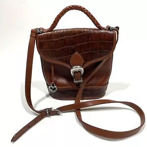 Brighton Vintage Y2K 90s Leather Medium Bucket Bag Purse, Crossbody Shoulder Bag - Picture 1 of 13
