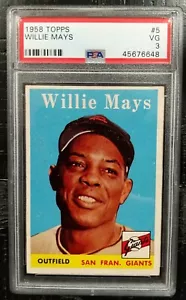 1958 Topps Willie Mays PSA 3 Sehr guter Zustand #5 wunderschöne kräftige Farben schöner Augenreiz - Bild 1 von 6