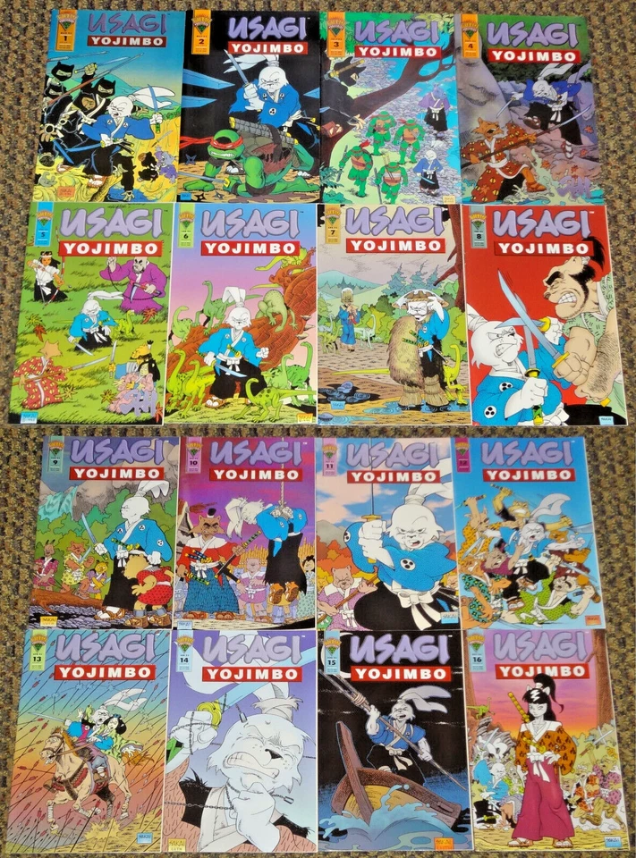 1993 MIRAGE USAGI YOJIMBO #1-16 COMIC SET 2 3 4 5 6 7 8 9 10 11 12 13 14 15 TMNT - Image 1 of 3