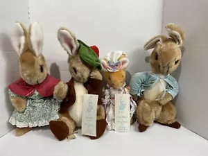 1972 Eden Lot Of 4 Beatrix Potter Plush Peter Mrs Rabbit Benjamin Lady Mouse J4 - Picture 1 of 12