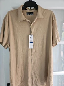 Camisa Calvin Klein Liquid Touch Para Hombre Mangas Cortas Botón Frontal Talla X-Grande - Imagen 1 de 3