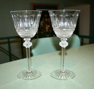 Copas de vino Ajka Fabergé Xenia cristal transparente 8" de alto - Juego de 2 - Imagen 1 de 8
