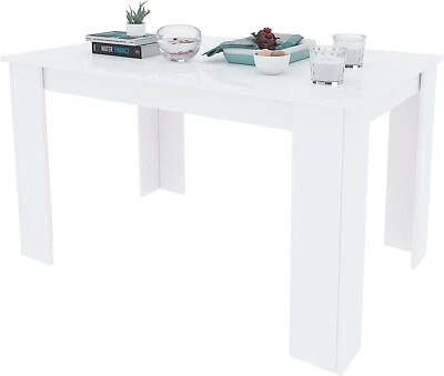 Tavolo da pranzo allungabile 6 posti fino a 190 cm in legno soggiorno bianco - Immagine 1 di 4