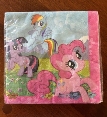 Servilletas de almuerzo de cumpleaños My Little Pony Friendship de 2013 - nunca abiertas Foto 1 de 3