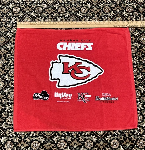 Vintage Kansas City Chiefs Towel 1990’s KC Chevy Dealers Touchdown Towel 17x15 Cover