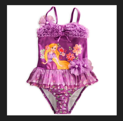 [Disney] Traje de baño Rapunzel Deluxe para niñas - Talla 4 y 5/6 - Nuevo Foto 1 de 4