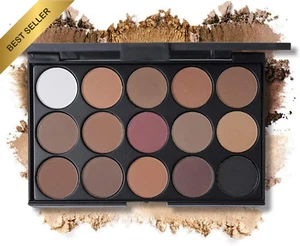 15-Color Matte Eyeshadow Palette Highly Pigmented Long Lasting Shimmer - Picture 1 of 12