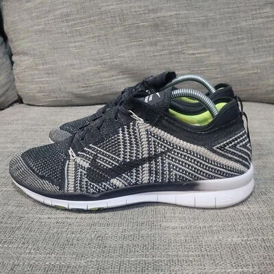 Nike Free TR 5.0 Flyknit Running Shoes 718785-004 Black White Women’s Sz 10.5 - Image 1 of 4