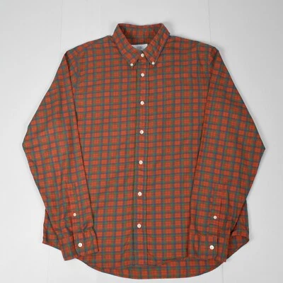 Jack Spade 100% 棉男式长袖纽扣衬衫 XL 码红色绿色 — 第 1/4 张图片