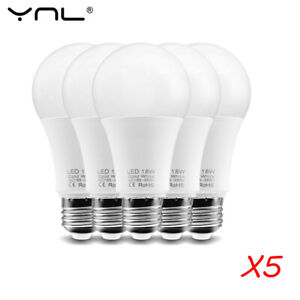 Energy Saving 6/9/12/15/18W Candle E27 1/5pcs Bulb Ampoule Lamp LED Bulbs