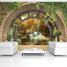 Vlies Fototapete Tapete Poster F11722 Ausblick Ausblick Fenster Wasserfall Was