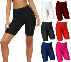 Femmes Brillant Super Extensible Leggings Lycra Cyclisme Danse Short - Imagen 1 de 7