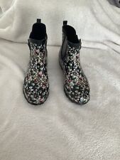 JuJu UK Black High Quality Rubber Rain Ankle Boots Melissa Style Size UK 4 US 7
