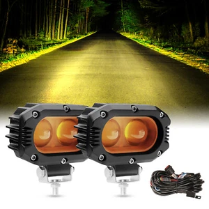 LED Amber Fog Light, 4Inch Led Amber Driving Offroad Lights with Wiring Kit - Picture 1 of 7