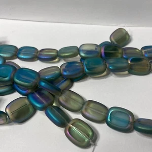 Darice Strung Glass Beads 6 7" Strands Iridescent Rounded Edge 12mm x 14mm  - Picture 1 of 24