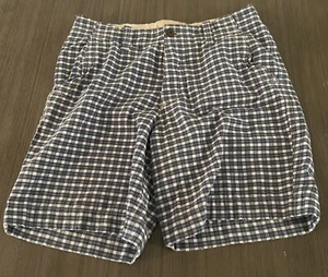 Pantalones cortos a cuadros Hollister para hombre azules y blancos talla 32 RN #102573 frente plano - Imagen 1 de 12