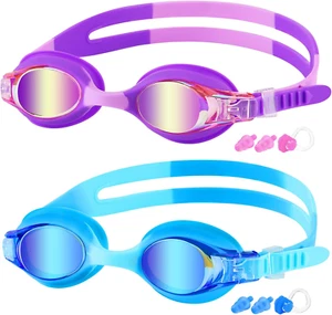 Kids Swim Goggles, 2 Pack Swimming Goggles for Boy and Girls No Leaking Anti-... - Picture 1 of 6