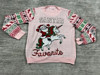 Suéter No Boundaries Juniors 3XL 21 Rosa Ulgy Navidad Papá Noel Favorito Acrílico Foto 1 de 4