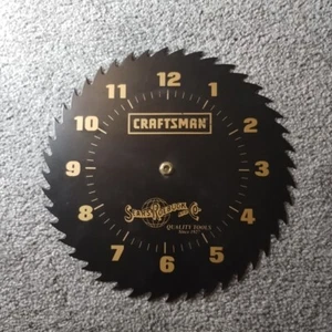 Vintage CRAFTSMAN SEARS ROEBUCK & Co Steel Circular Saw Blade Clock ADVERTISING - Picture 1 of 2
