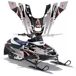 Snowmobile Full Graphics kit Decal for Polaris XC 120 2000-2020 P-40 Warhawk BK - Foto 1 di 1